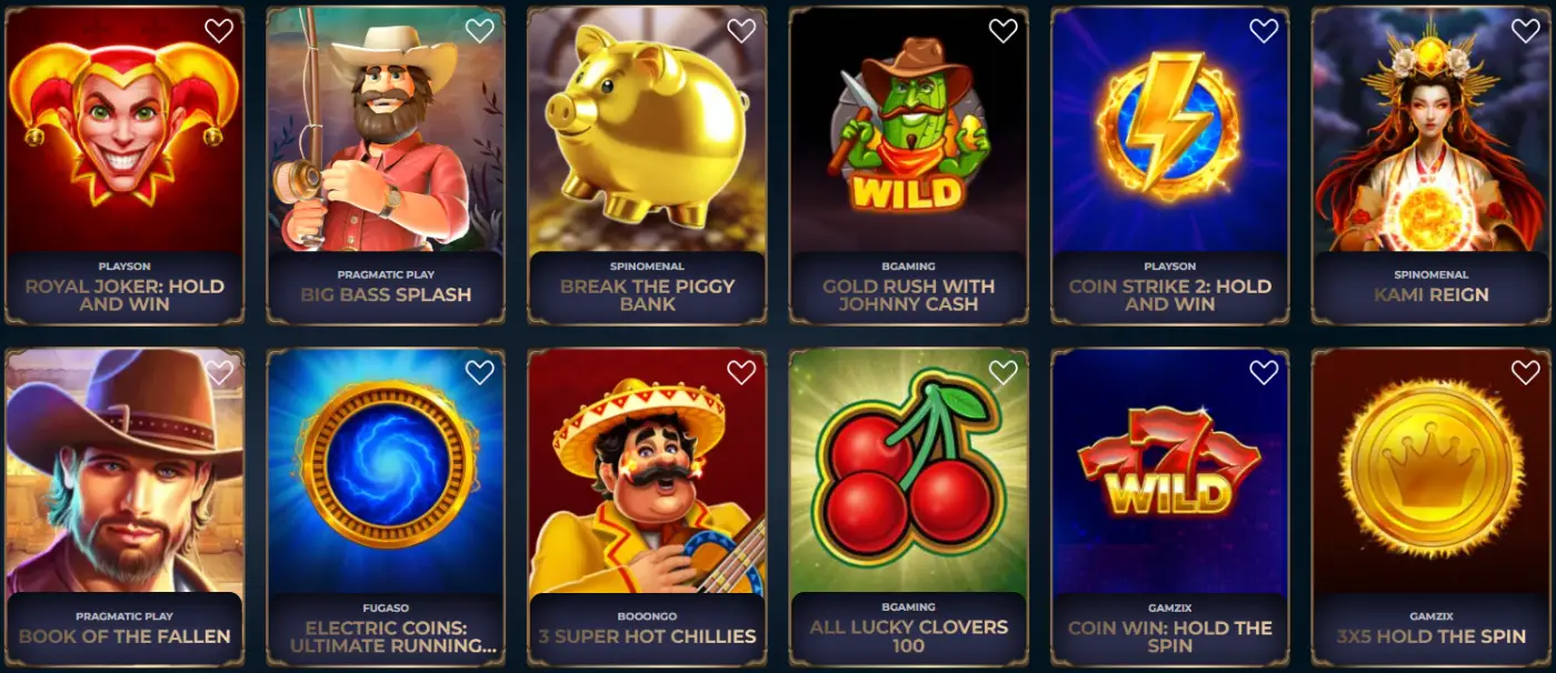 Bolizyn Casino games